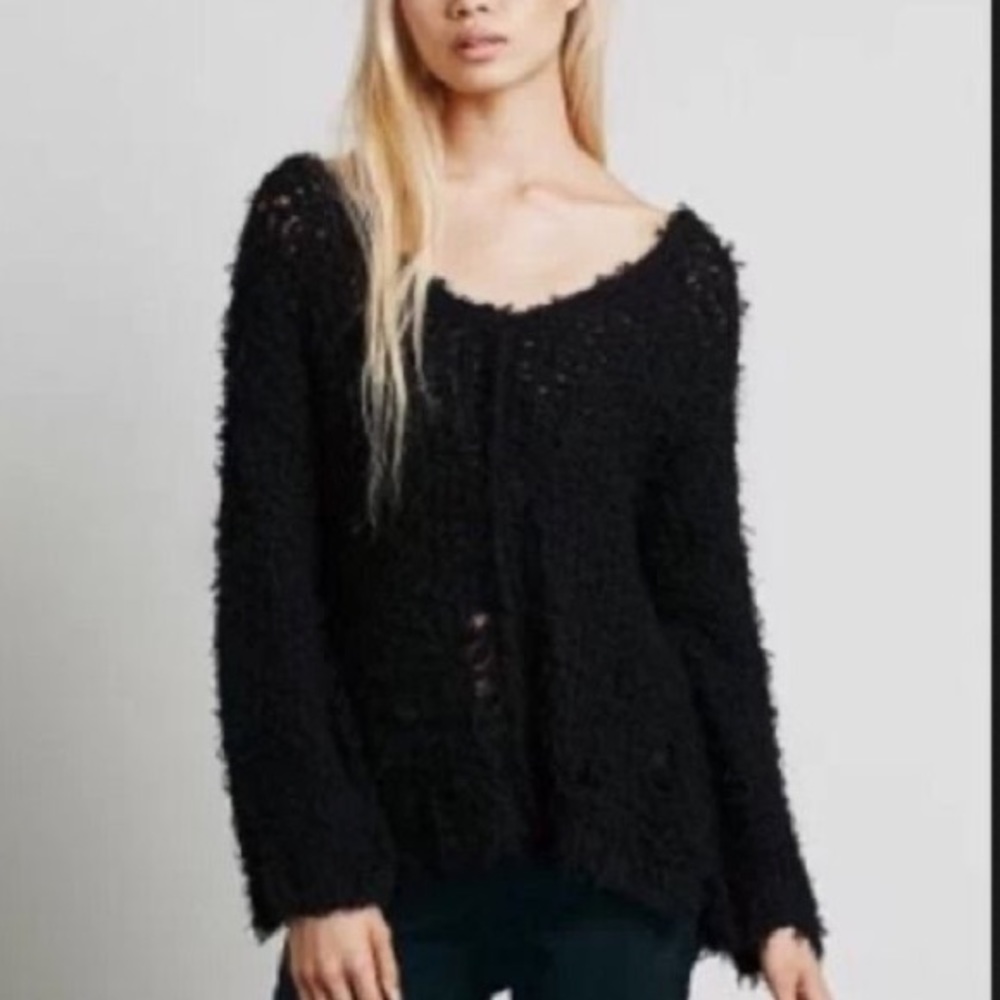 Free People Up The Ladder Distressed Pullover